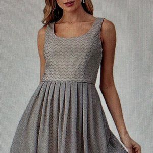Modcloth Silver Dress Modcloth Party Dress Modcloth Chevron Pattern (L) NWT
